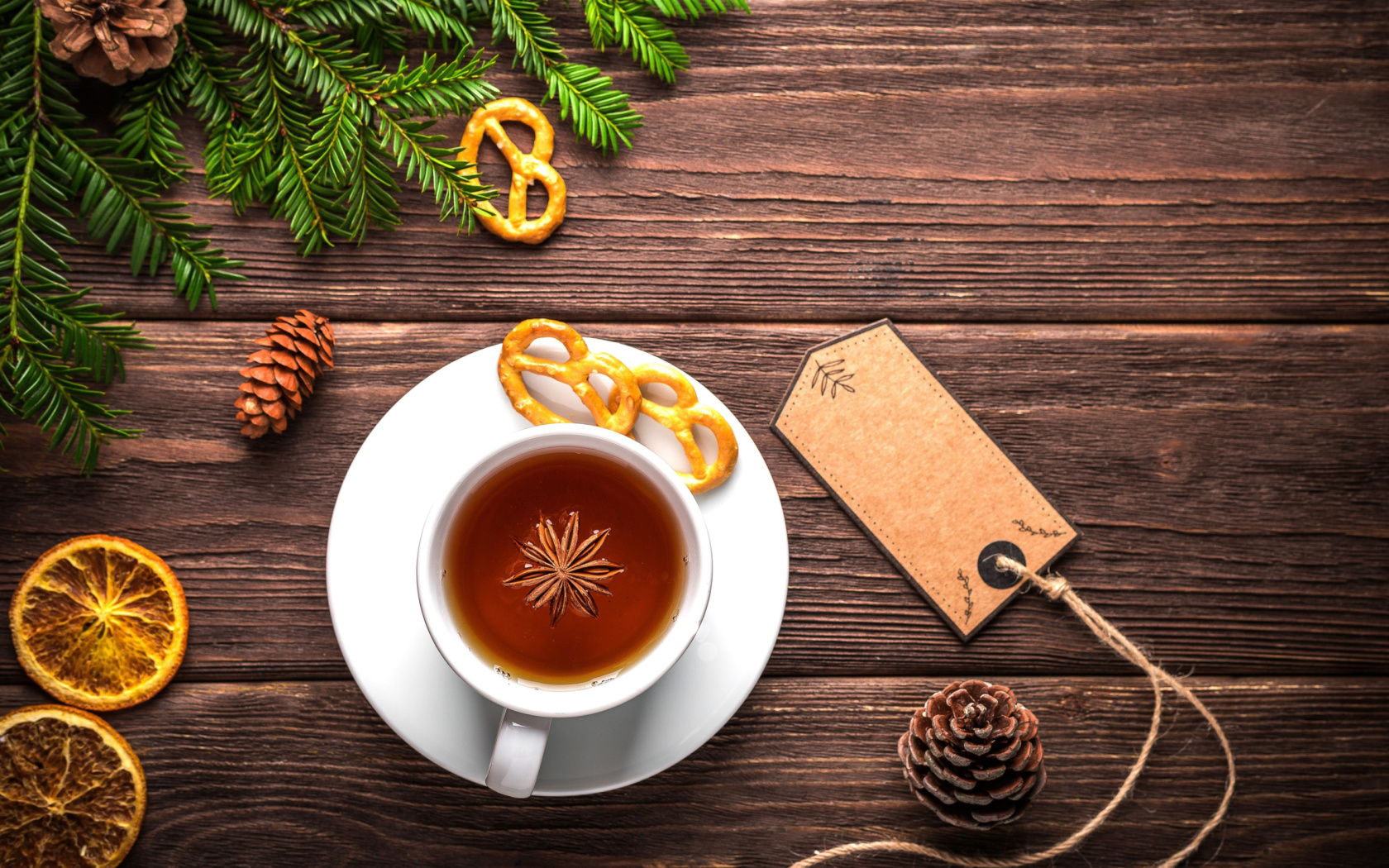 Christmas Cup Of Tea wallpaper 1680x1050