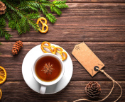 Christmas Cup Of Tea wallpaper 176x144