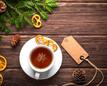 Fondo de pantalla Christmas Cup Of Tea 220x176