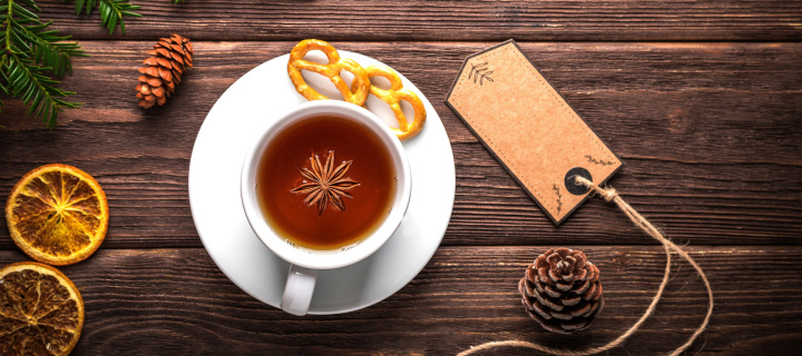 Das Christmas Cup Of Tea Wallpaper 720x320