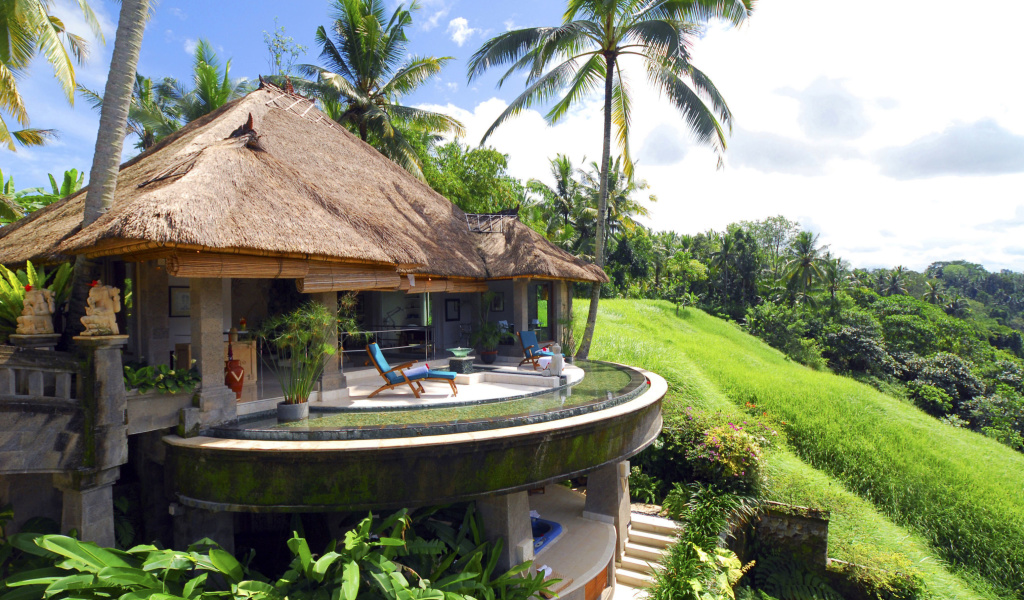 Resort Ubud Tropical Garden wallpaper 1024x600