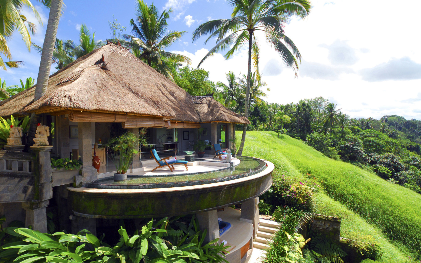 Обои Resort Ubud Tropical Garden 1680x1050