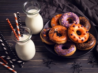 Das Halloween Donuts Wallpaper 320x240