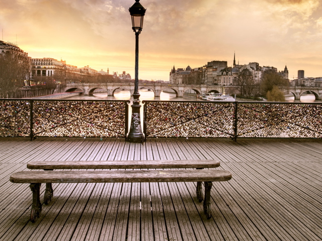 Bench In Paris wallpaper 640x480