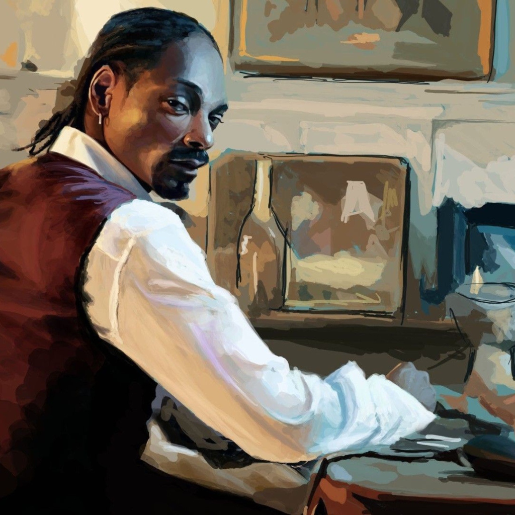 Snoop Dog Portrait Painting wallpaper 1024x1024