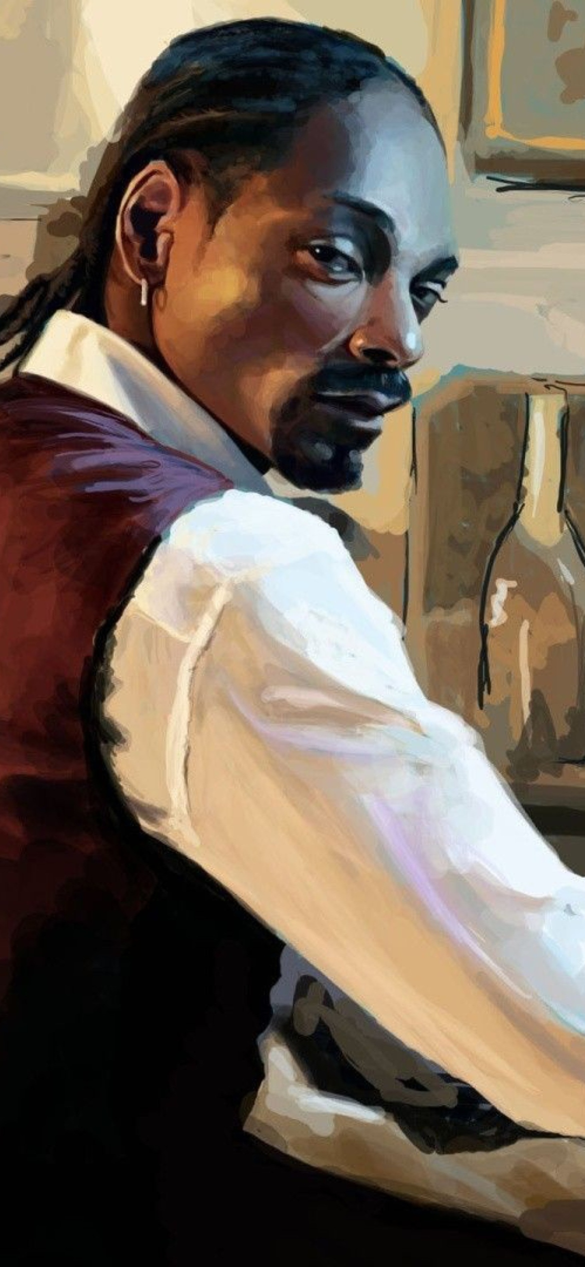 Обои Snoop Dog Portrait Painting 1170x2532