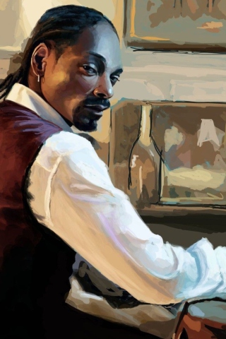 Snoop Dog Portrait Painting wallpaper 320x480