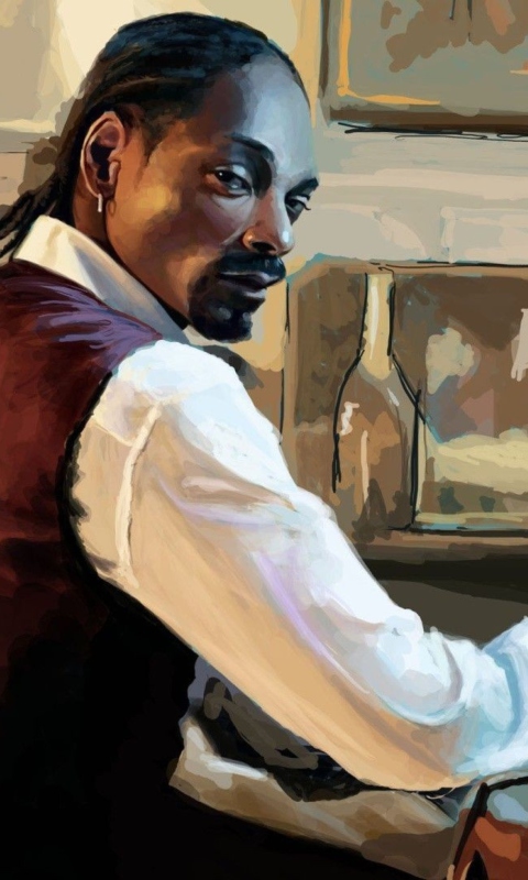 Обои Snoop Dog Portrait Painting 480x800