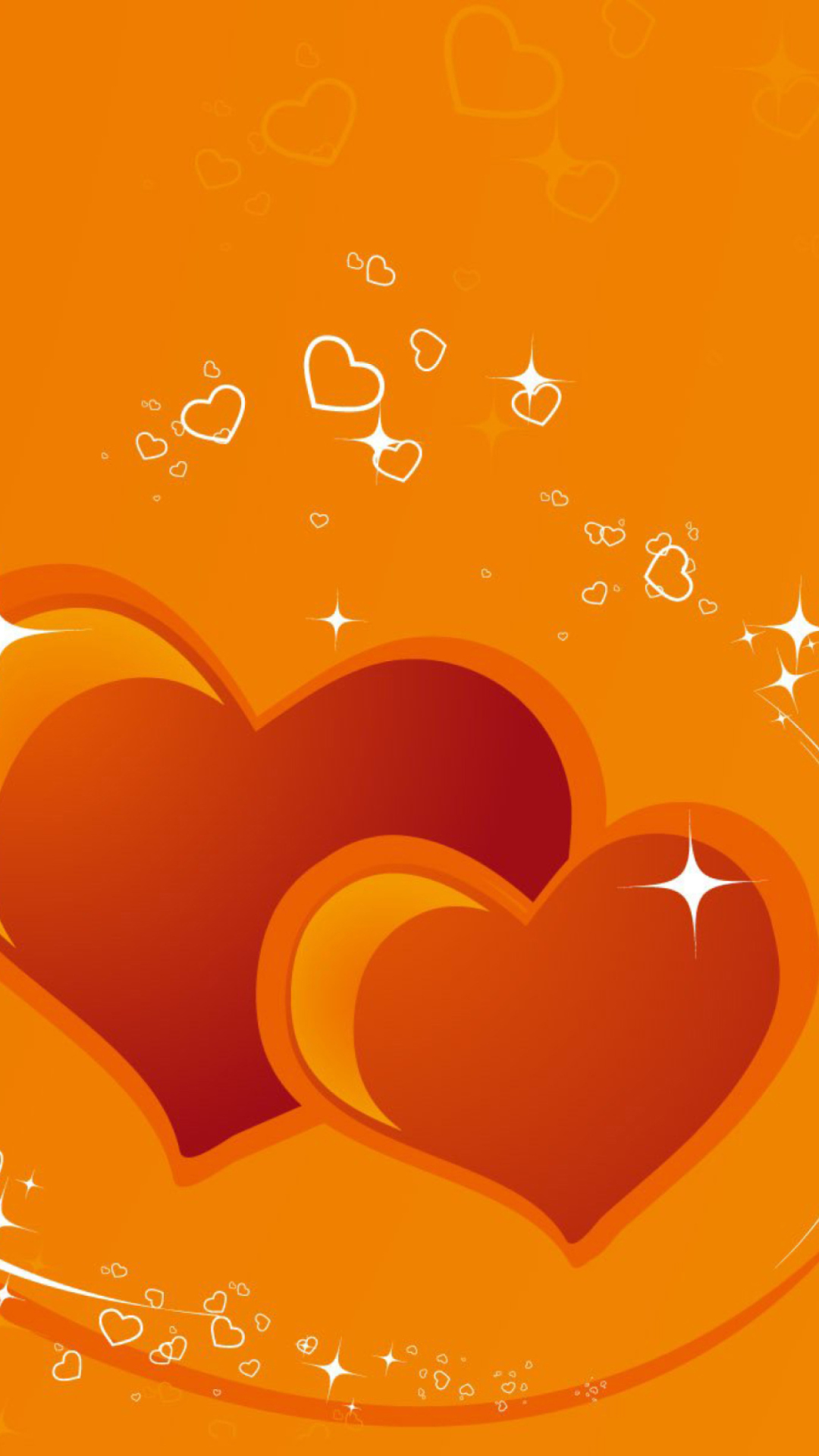 Fondo de pantalla Orange Hearts 1080x1920
