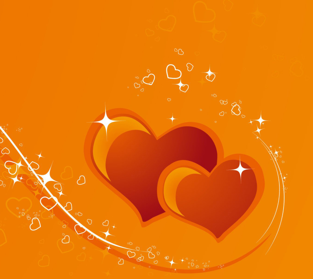 Das Orange Hearts Wallpaper 1080x960