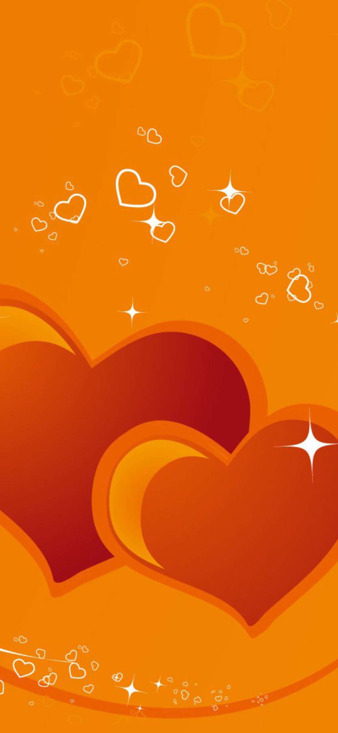 Das Orange Hearts Wallpaper 1170x2532