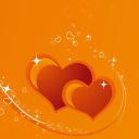 Fondo de pantalla Orange Hearts 128x128