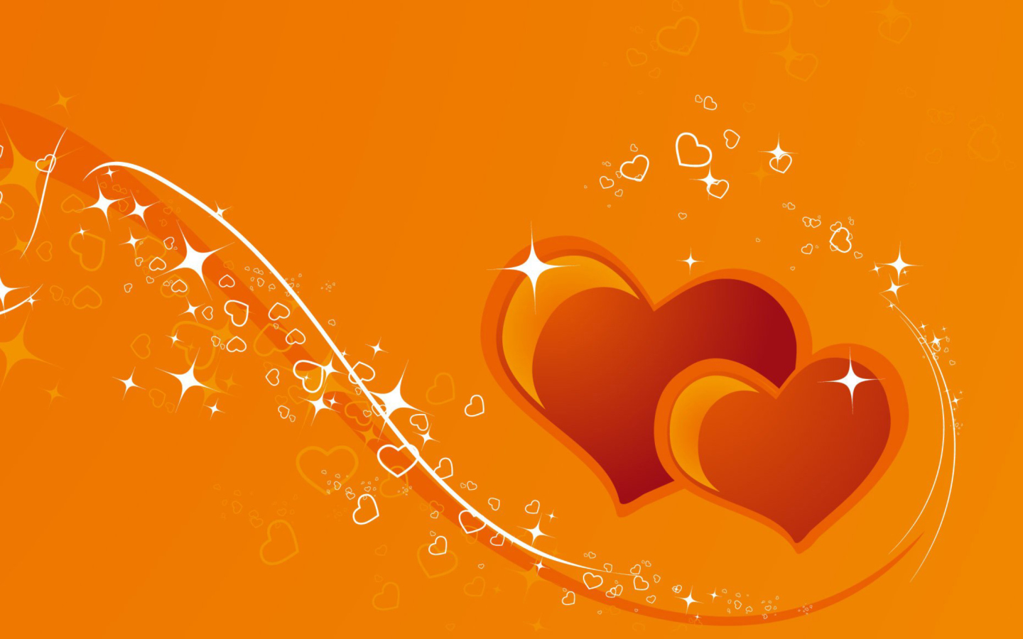 Orange Hearts wallpaper 1440x900