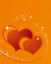 Das Orange Hearts Wallpaper 176x220