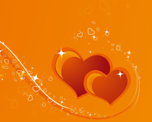 Das Orange Hearts Wallpaper 220x176