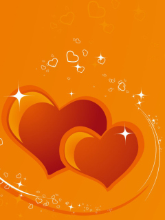 Fondo de pantalla Orange Hearts 240x320