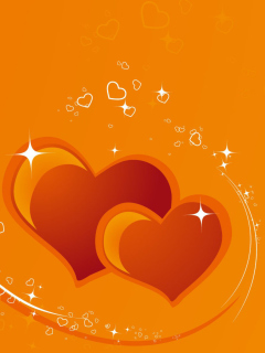 Sfondi Orange Hearts 240x320