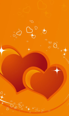 Fondo de pantalla Orange Hearts 240x400