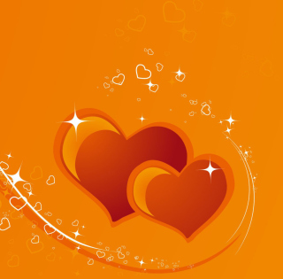 Kostenloses Orange Hearts Wallpaper für 1024x1024