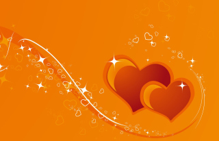 Orange Hearts Background for Android, iPhone and iPad
