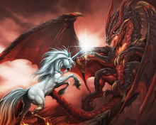 Sfondi Unicorn And Dragon 220x176