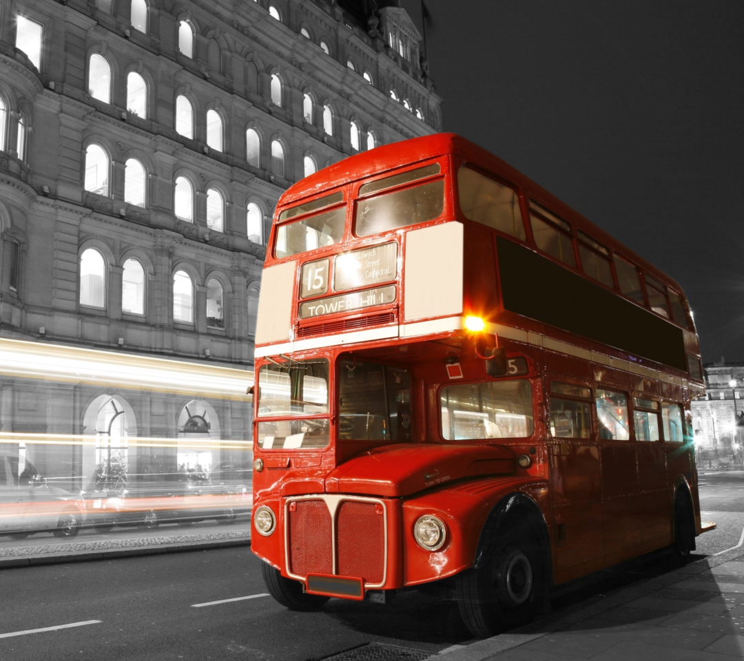 Обои Red London Bus 1080x960