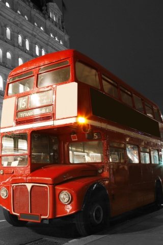 Обои Red London Bus 320x480