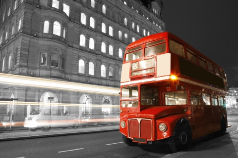 Red London Bus wallpaper 480x320