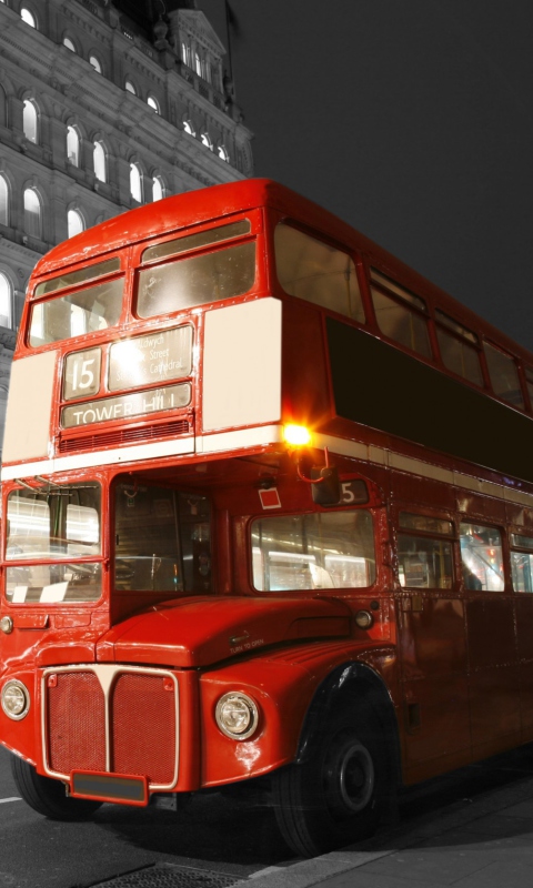 Fondo de pantalla Red London Bus 480x800