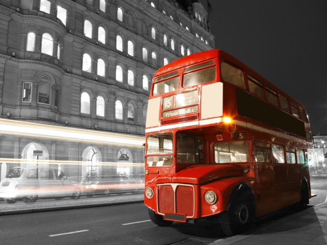 Обои Red London Bus 640x480