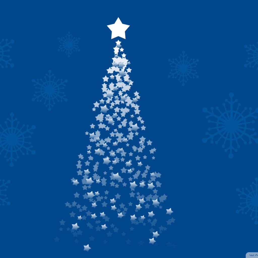 Merry Christmas Blue wallpaper 1024x1024