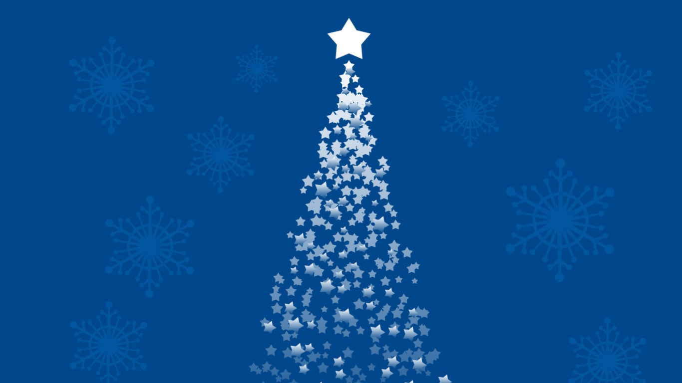 Fondo de pantalla Merry Christmas Blue 1366x768