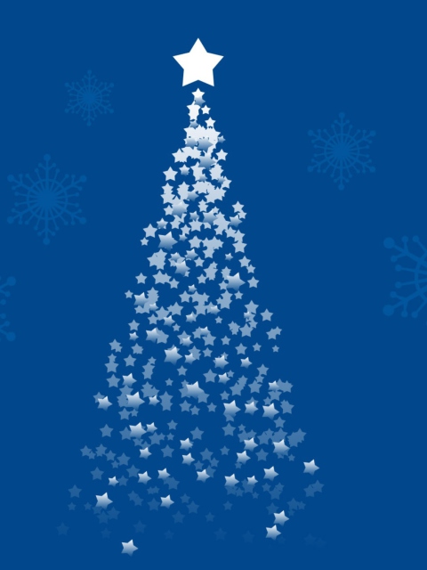 Das Merry Christmas Blue Wallpaper 480x640