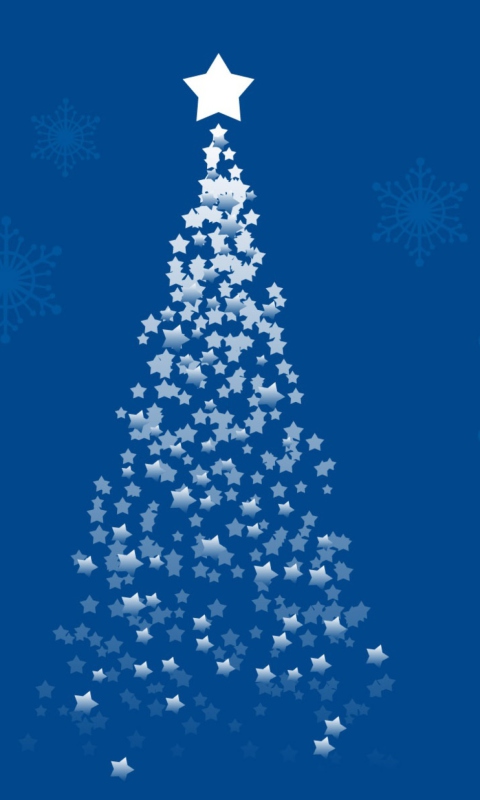 Merry Christmas Blue wallpaper 480x800