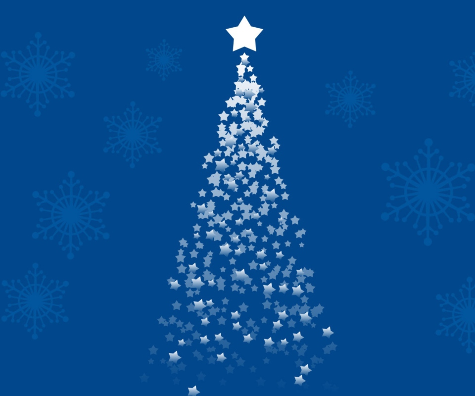 Das Merry Christmas Blue Wallpaper 960x800