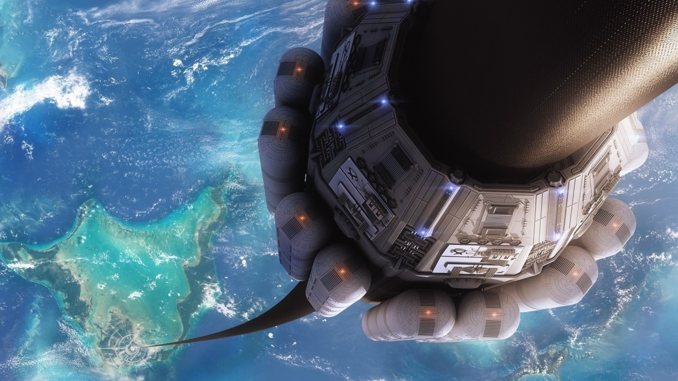 Technological lift to space wallpaper 1366x768
