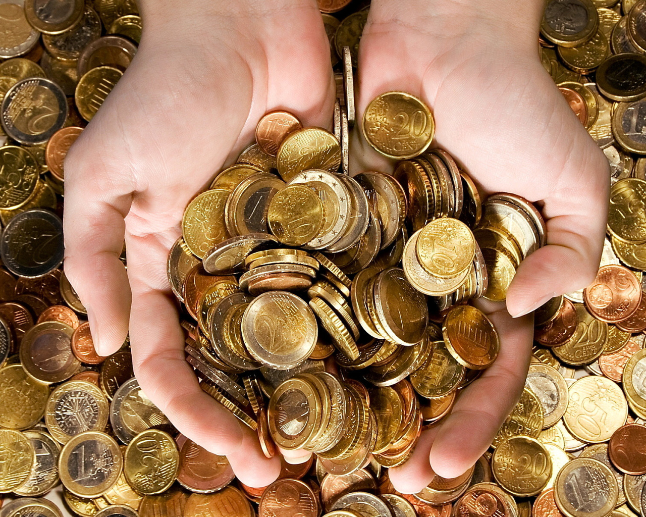 Fondo de pantalla Euro cent coins 1280x1024
