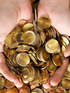 Fondo de pantalla Euro cent coins 240x320