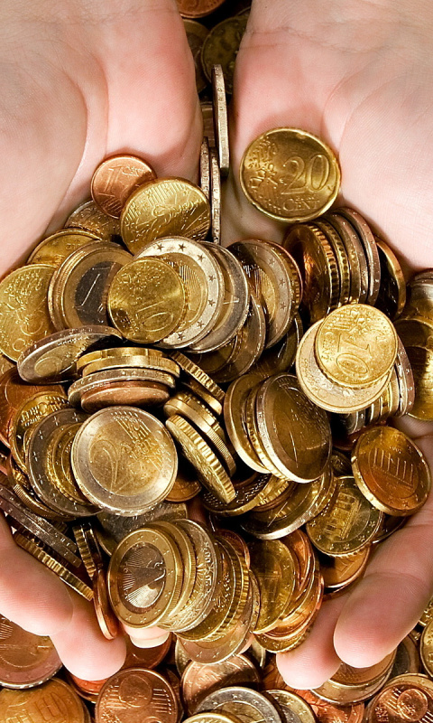 Euro cent coins wallpaper 480x800