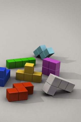 Fondo de pantalla Tetris 3D 320x480