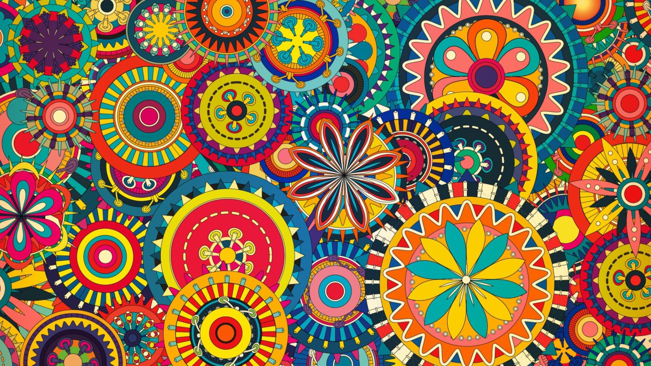 Colorful Floral Shapes wallpaper 1280x720