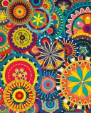 Das Colorful Floral Shapes Wallpaper 128x160