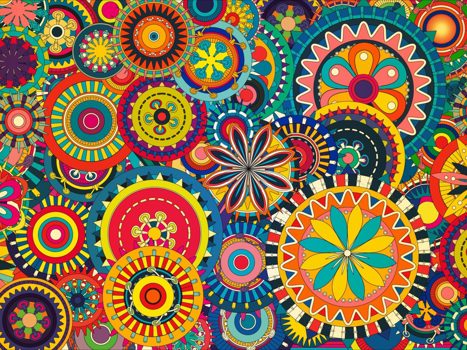 Fondo de pantalla Colorful Floral Shapes 1600x1200