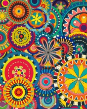 Das Colorful Floral Shapes Wallpaper 176x220