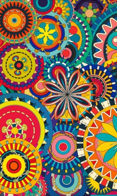 Das Colorful Floral Shapes Wallpaper 240x400