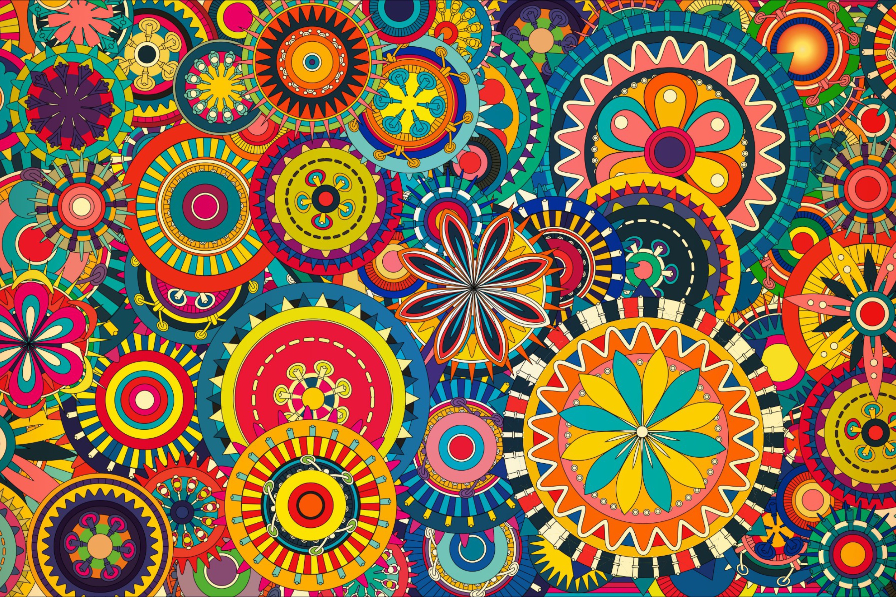 Das Colorful Floral Shapes Wallpaper 2880x1920