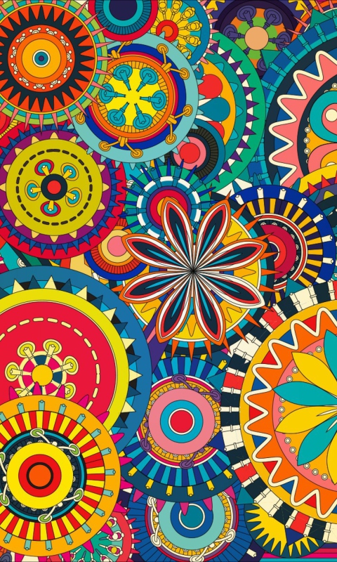 Colorful Floral Shapes wallpaper 480x800