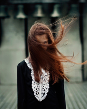 Brunette With Windy Hair screenshot #1 176x220
