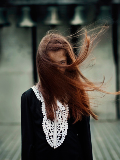 Brunette With Windy Hair screenshot #1 240x320