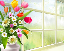 Fondo de pantalla Summer Flowers Illustration 220x176